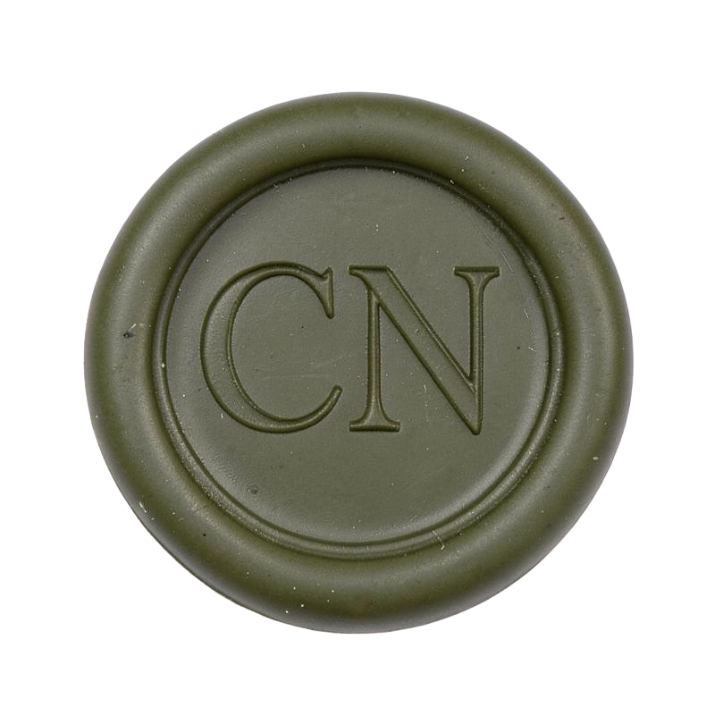 Sello de cera con el monograma C N